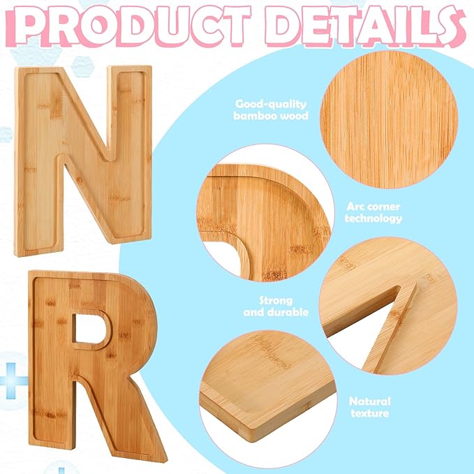 Bucherry 2 Pcs RN Graduation Party Decoration 10'' Nursing Wooden Food Tray RN Letters Charcuterie Board Candy Cake Dessert Wood Serving Platter for Class of 2026 Congrats Grad Table Centerpiece Decor