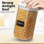 Shazo Airtight Food Storage Containers with Lids - 6 PC BPA Free Clear Plastic Cereal Containers with Easy Lock Lids for Kitchen and Pantry Organization for Snacks and Pasta - 1.2 L