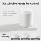 2PCS Diatomite Marble Stone Drying Mat for Kitchen Counter, Water Absorbing Soap Tray Stone Faucet Mat for Bathroom, Quick Dry Splash Guard Sink Protector, Vanity Dish Dispenser Sponge Holder, 8"x3.8"