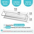 Spice Rack Wall Mounted 4 Tier – Space-Saving Kitchen Spice Organizer for Seasonings – Screw or Adhesive Hanging – Wall Mount Hanging Spice Rack for Wall, Cabinet, Pantry Door