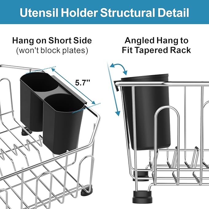 iSPECLE Small in Sink Dish Drying Rack - Stainless Steel Compact Inside Sink Dish Drainer for RV Apartment Kitchen, Rust Resistant, 11.6" W x 13.4" L, Silver