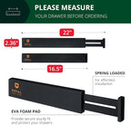Bamboo Drawer Dividers Organizers, Adjustable Drawer Separator Splitters, 17–22 Inches Expandable Drawer Divider Organizer for Large Utensils, Kitchen, Bedroom, Dresser & Office Drawers 4-Pack, Black