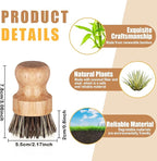 Nuenen 6 Packs Bamboo Dish Scrub Brushes Wooden Scrubbers Set Kitchen Dishwashing Scrubber with Natural Sisal Bristles for Iron Pot Pan Sink(Sisal)