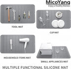MicoYang Silicone Dish Drying Mat for Multiple Usage,Easy clean,Eco-friendly,Heat-resistant Silicone Mat for Kitchen Counter or Sink,Refrigerator or Drawer Liner Grey 4XL 32 inches x 18 inches