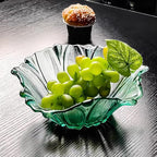 2 Piece Glass Salad Bowl Set - 7.3" Decorative Serving Bowls, 17 OZ (500ml) Multipurpose Bowls for Fruits, Veggies, Snacks, Candies, Desserts, Family Dinners & Parties (Green, medium size)