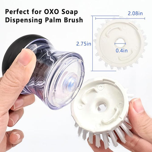 4 Pack Brush Refills for OXO Dish Brush Refill B, Brush Head Replacement OXO Dish Brush Replacement Head（White Round）