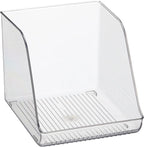 iDesign Plastic Water Bottle Organizer for Fridge, Clear Bottle Holder for Kitchen and Pantry, 2-Pack