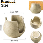 Zoeeker Ceramic Dish Sponge Holder, Sponge Caddy for Kitchen Sink Brush Organizer Scrub Dish Rack for Scrubbers, Bathroom, Sink, Yellow