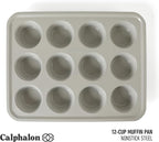 Calphalon Legacy 12 Cup Nonstick PFA Free Cupcake Muffin Pan - Taupe