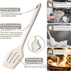 Silicone Kitchen cooking Utensils Set, AIKKIL 43 Pcs Heat Resistant Khaki Cooking Utensils Set, Turner, Tongs, Spoon, Spatula, Kitchen Gadgets Tools Set For Nonstick Cookware(Dishwasher, BPA Free)