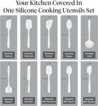 GIR: Get It Right 10-Piece Silicone Essentials Kitchen utensils set - Ladle, Spatula, Flip, Spoon & Spoonula - Non toxic cooking utensils for Nonstick Cookware, Cooking and Baking - Confetti
