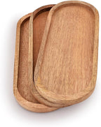 Samhita Mango Oval Wood Tray Set of 3 Perfect for Food Holder/BBQ, Serve Cheese, Sushi, Holiday Snacks, and More. (12" x 5" x 0.75")