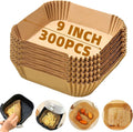 300PCS Air Fryer Liners Disposable for 5-8QT Air fryer,9 Inch Square Air Fryer Parchment Paper Liners for COSORI 5 6QT,Ninja 5/5.5 QT AF141/181,Paris Hilton 6-Quart,Chefman,Cuisinart,Instant Pot