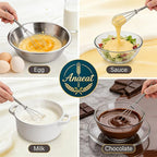 Anaeat Mini Wire Whisks, Set of 2 Portable Stainless Steel Kitchen Tiny Whisk & Egg Beater with Thick Wire - Sturdy Small Mixing Balloon for Cooking, Blending, Whiping, Beating and Stirring (5" + 7")