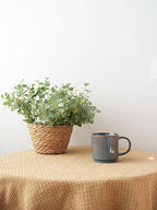 Bosmarlin Stackable Ceramic Coffee Mug Set of 4, 16 Oz, Coffee Cups, Microwave Safe, Unique Reactive Glaze (Teal, 16 Oz)