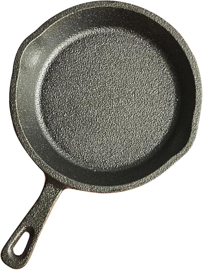 4 Inch Mini Cast Iron Skillet, Small Frying Pan Non Stick Mini Black Egg Pan Small Iron Plate Omelette Pan Suitable For Indoor and Outdoor Use Family Use(S)