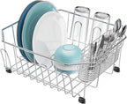 GSlife Small in Sink Dish Drying Rack - Stainless Steel Compact Dish Drainer for RV Kitchen Apartment Sink, Rust Resistant Inside Sink Rack, 1–2 Person Households, 11.6" W x 13.4" L