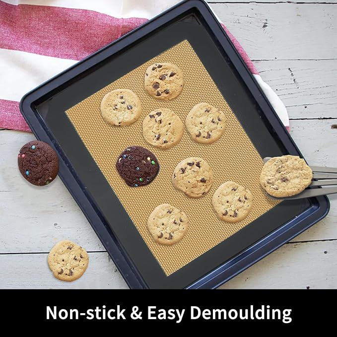 Small Silicone Baking Mats, Set of 4,11-4/5x8-1/4 Inch Quarter Sheet Size, Non Stick, BPA Free, 1/4 Baking Sheet Pan Liner for Cookies, Macaron, Bread, Pastry, Toaster (Grey)
