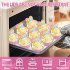60Pcs Mini Loaf Pans with Lids and Spoons, Aluminum Foil Baking Pans, Round Mini Cake Pan, Brownie Baking Cups for Picnics Party (Pink)