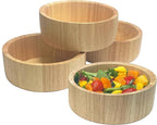 Woodard & Charles Set of 4 Wood Individual Salad Bowls, Snack Serving Bowls, 6 1/2" x 2 1/2"
