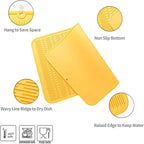 MicoYang Silicone Dish Drying Mat for Multiple Usage,Easy clean,Eco-friendly,Heat-resistant Silicone Mat for Kitchen Counter or Sink,Refrigerator or Drawer Liner Yellow 4XL 32 inches x 18 inches
