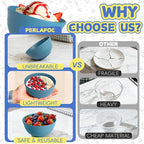 Wheat Straw Bowls Set of 6, Unbreakable 10 OZ Small Bowls Set for Snack, Appetizers, Desserts, Microwave & Dishwasher Safe Alternative Plastic Bowls Reusable, Blue