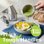 Measuring Cups and Spoons Set, 304 Stainless Steel Measuring Cups Set of 7,8 Magnetic Stainless Steel Measuring Spoons & 1 Leveler for for Measure Dry and Liquid Ingredients