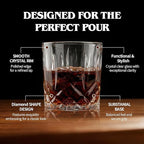 Moretoes Crystal Drinking Glasses Set of 12, Glass Whisky Cups, Mixed Glassware Set, 12 Oz Highball Glasses & 11 Oz Old Fashioned Glasses, Great for Cocktail and Other Beverages