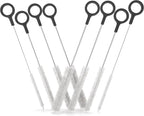 Buenalife Heavy Duty Cleaning Brushes Set of 8 - Extra Long Straw Cleaners for Metal and Plastic Reusable Drinking Straws, to Clean Small Spaces, Sippy Cups, Water Bottles - Sturdy Hard Brush Bristles