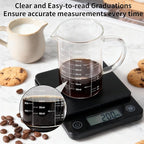77L Glass Measuring Cup, [Insulated handle, V-Shaped Spout], High Borosilicate Glass Measuring Cup for Kitchen or Restaurant, Easy To Read, 500 ML (0.5 Liter, 2 Cup)
