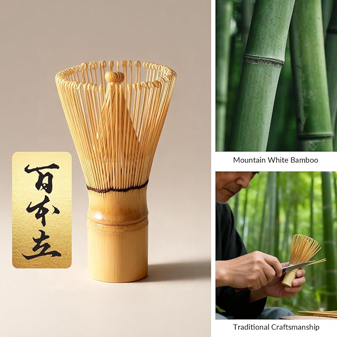 8 Pcs Matcha Whisk Set: Matcha Bowl, Whisk and Holder, Cleaning Brush, Bamboo Scoop, 304 Sifter, Tool Holder, Tea Mat – Matcha Set Kit Gifts for Women, Mom, Valentines Day (Mottled Green)