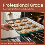 Bakken 8-Piece Ceramic Coated Bakeware Sets, Nonstick Aluminized Steel Pans with Muffin, Loaf, Cake, Roasting Pan, & Cooling Rack, Oven Safe Up To 500°F, Dishwasher Safe, BPA, PTFE & PFAS Free, Teal