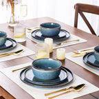 AmorArc Stoneware Dinnerware Sets,Round Reactive Glaze Ceramic Plates and Bowls Sets,Highly Scratch Resistant | Microwave & Dishwasher Safe,Service for 8 Dishes Set (24pc)