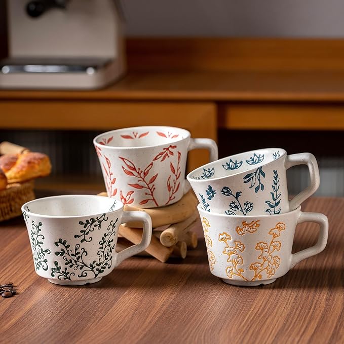 Ceramic Mug 11 oz Unique Luxurious Cup, Mug for Coffee Milk Latte Cappuccino Tea, Office Home Dishwasher Microwave Freezer Safe Stoneware Handmade Minimalist Cup Yellow