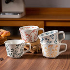Ceramic Mug 11 oz Unique Luxurious Cup, Mug for Coffee Milk Latte Cappuccino Tea, Office Home Dishwasher Microwave Freezer Safe Stoneware Handmade Minimalis Cup Red