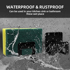 2Pcs Sponge Holder for Kitchen Sink,Premium SUS304 Stainless Steel Waterproof Sink Caddy,Quick Drying - Black