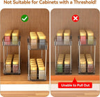 3 Pack Pull Out Spice Rack Organizer for Cabinet, 2 Tier Slide Out Spice Racks Organizer, Spice Cabinet Organizers, Cabinet Size Need:12'' High x 11'' Deep x 5'' Wide, Clear Acrylic