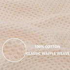Homaxy 100% Cotton Waffle Weave Kitchen Dish Towels, Ultra Soft Absorbent Quick Drying Cleaning Towel, 13 x 28 Inches, 6-Pack, Beige