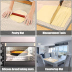 Silicone Pastry Mat 34x26 Inch Nonstick Baking Mat -Perfect for Dough, Pastry, Dough Rolling, Kneading Board, Pie Crust, Bread, Fondant, Pasta/Pizza, Kitchen Counter Mat