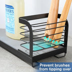 Wipe-Free Sink Organizer with Drying Stone, Instant Dry Sink Caddy Organizers, Kitchen Sponge Soap Holder Dispenser, Countertop Fast Drying Counter Tray Rack