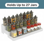 YAN & HIN Expandable Spice Rack Organizer for Cabinet (2 Pack), 3-Tier Tiered Spice Shelf Organizer with Non-Skid Surface, Spice Riser, Adjustable Pantry Organizer for Spices, Cans & Medicine Cabinet