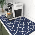 WISELIFE Dish Drying Mat Super Absorbent Drying Mat Large Dish Drying Mats for Kitchen Counter Easy Clean Dish Mat Kitchen Drying Mat16"x 24" Stylish Blue