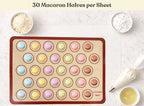 Macaron Silicone Baking Mats Set of 2, Half Sheet Nonstick Reusable Baking Sheet Liners for Macarons, Cookies and Pastry, Red