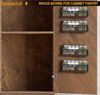 SpaceAid Spice Rack with 24 Spice Jars, 386 Spice Labels, Chalk Marker and Funnel, Wood Hanging Seasoning Shelf for Cabinet Door or Wall Mount (4 Pack)