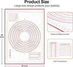 HOOMIL Silicone Baking Mat, Non-Stick, Non-Slip, Extra Large Pastry Mat for Rolling Dough, Bread Pie Crust Pizza Cookies Fondant Making, with Measurements - 28"x20"