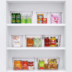 Sorbus Small Clear Plastic Storage Bins for Shelves, Clothes, with Handle - Clear Storage Bins, Drawer, Shelf, Closet, Pantry, Fridge, Freezer Organizer Bins, Closet Organizers and Storage (8 pack)