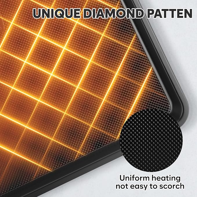 Cookie Sheets for Baking with Cooling Rack Set of 4, 0.8mm Thick Nonstick Baking Sheets for Oven, Half/Quarter/Jelly Roll Pans Oven Trays, Heavy Duty Baking Pan Set with Diamond Texture