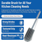 SPARTA Scrub Brush Bottle Brush, Dishwasher Safe Brush with Hanging Hole for Cleaning, Plastic, 16 Inches, Gray