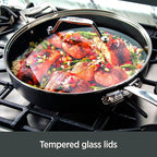 All-Clad Essentials Hard Anodized Nonstick Multi-Pot 7 Quart Oven Broiler Safe 500F Strainer, Pasta Strainer with Handle, Pots and Pans Black