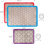 STATINT Silicone baking Mat, Non-Stick Food Safe Set of 2 Half Sheet Reusable Heat Resistant Liner +1 Quarter Reusable Baking Mat for Macarons, Cookies, Pastries, Bread, Meat